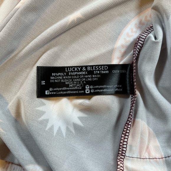 Lucky & Blessed Brown and Orange Western Top Size Medium - Picture 5 of 7